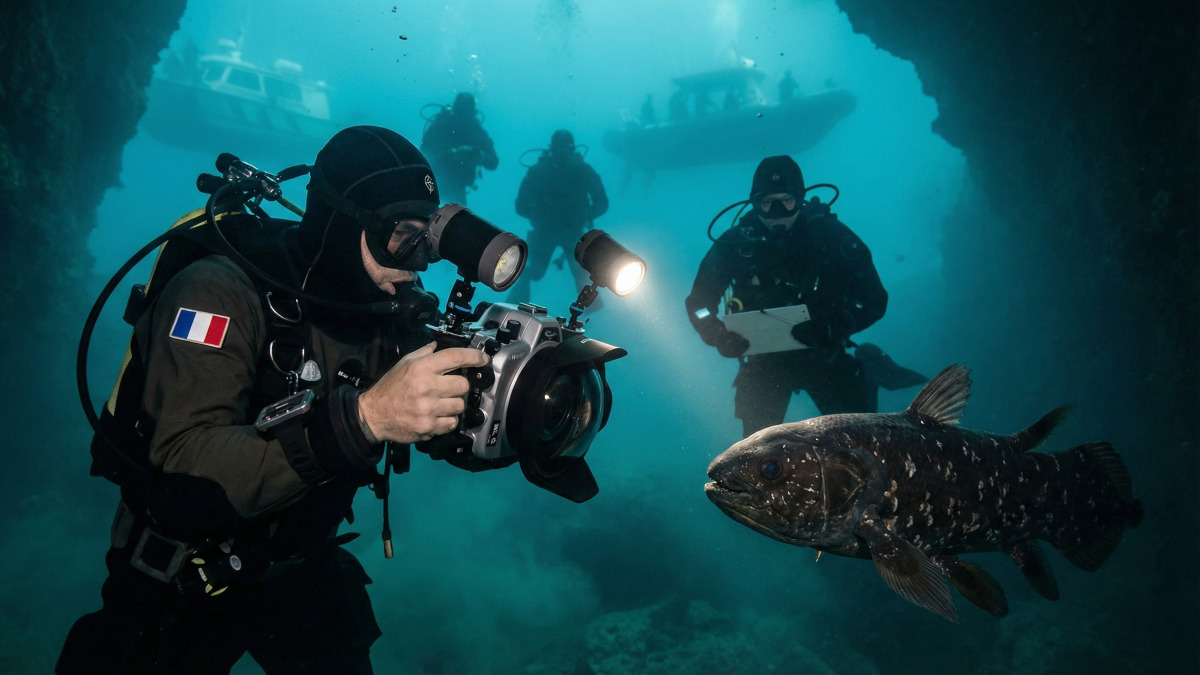 Ein echtes lebendes Fossil: Französische Taucher erfassen erstmals Unterwasserbilder einer ikonischen indonesischen Art und entfachen eine heftige Debatte über invasiven Tourismus