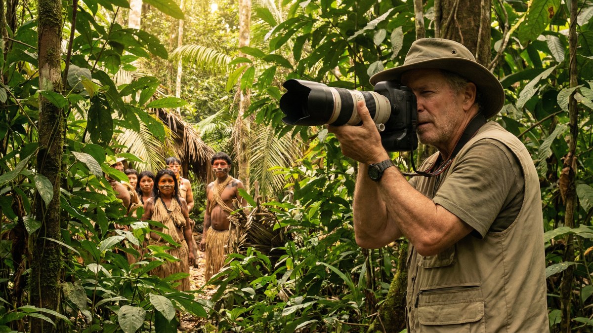 Im Amazonasgebiet gelingt es einem amerikanischen Umweltschützer, Bilder eines vom Rest der Welt abgeschnitten lebenden Stammes aufzunehmen