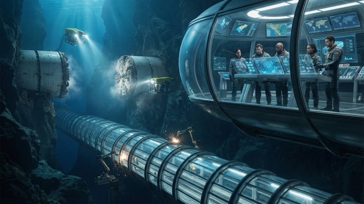 Mega-Ingenieurprojekt bestätigt: Der Bau einer Unterwasserbahnlinie, die ganze Kontinente durch einen Tiefseetunnel verbinden soll, hat nun begonnen